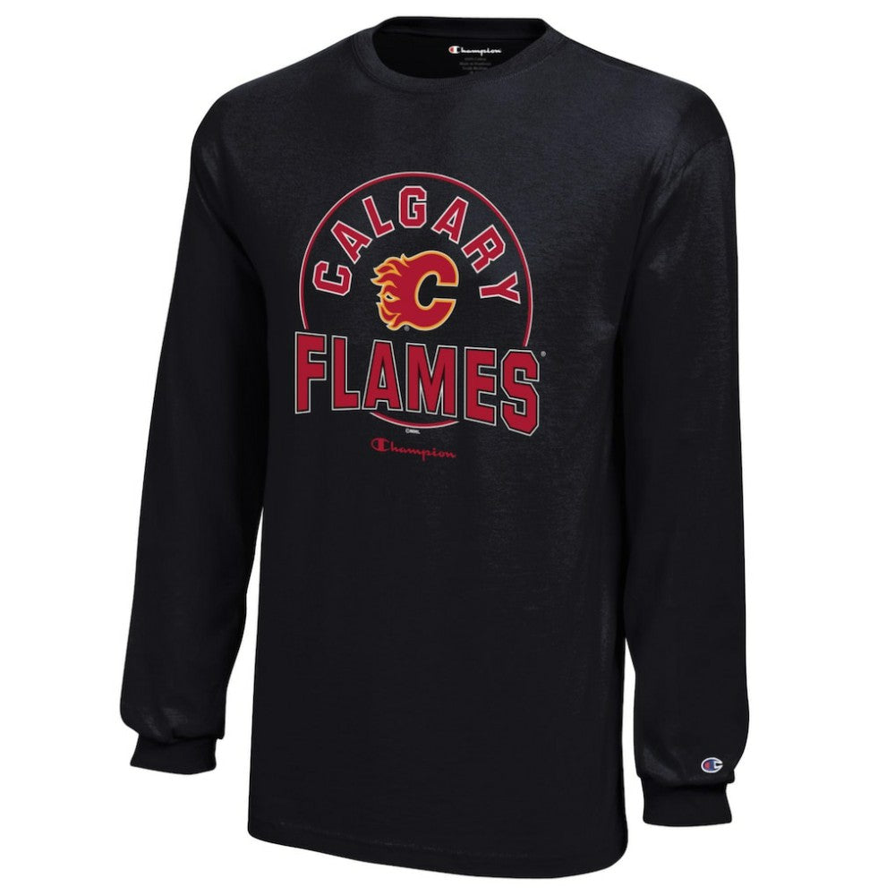 NHL Calgary Flames Champion Youth Long-Sleeve Jersey T-Shirt - Black