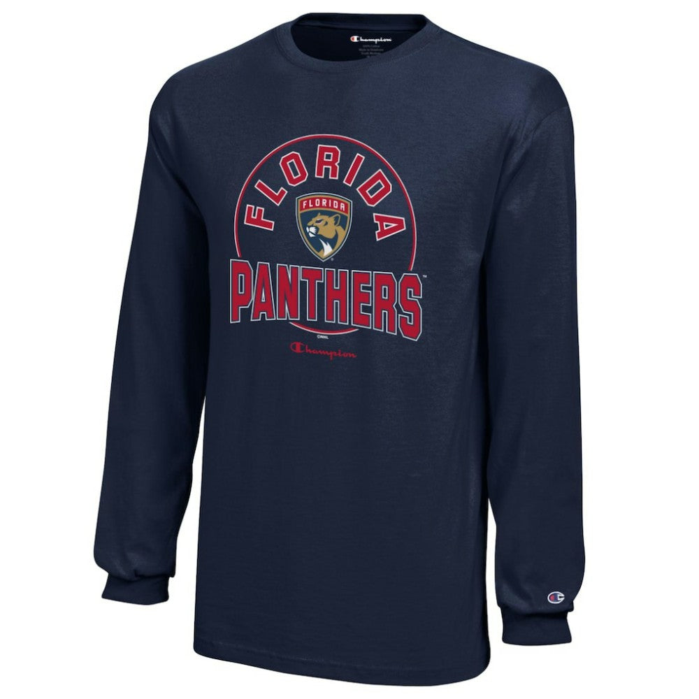 NHL Florida Panthers Champion Youth Long-Sleeve Jersey T-Shirt - Navy