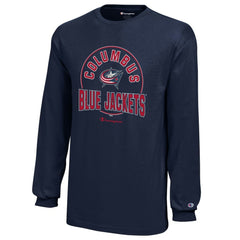 NHL Columbus Blue Jackets Champion Youth Long-Sleeve Jersey T-Shirt - Navy