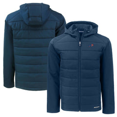 Buffalo Bills Cutter & Buck Americana Evoke Hybrid Eco Softshell Recycled Full-Zip Hooded Jacket Navy