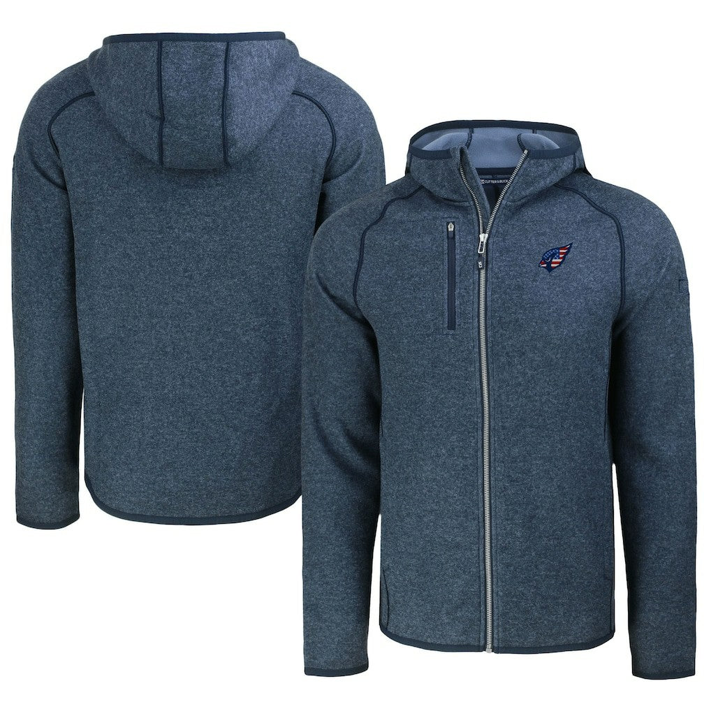 Arizona Cardinals Cutter & Buck Americana Mainsail Full-Zip Hooded Jacket Heather Navy
