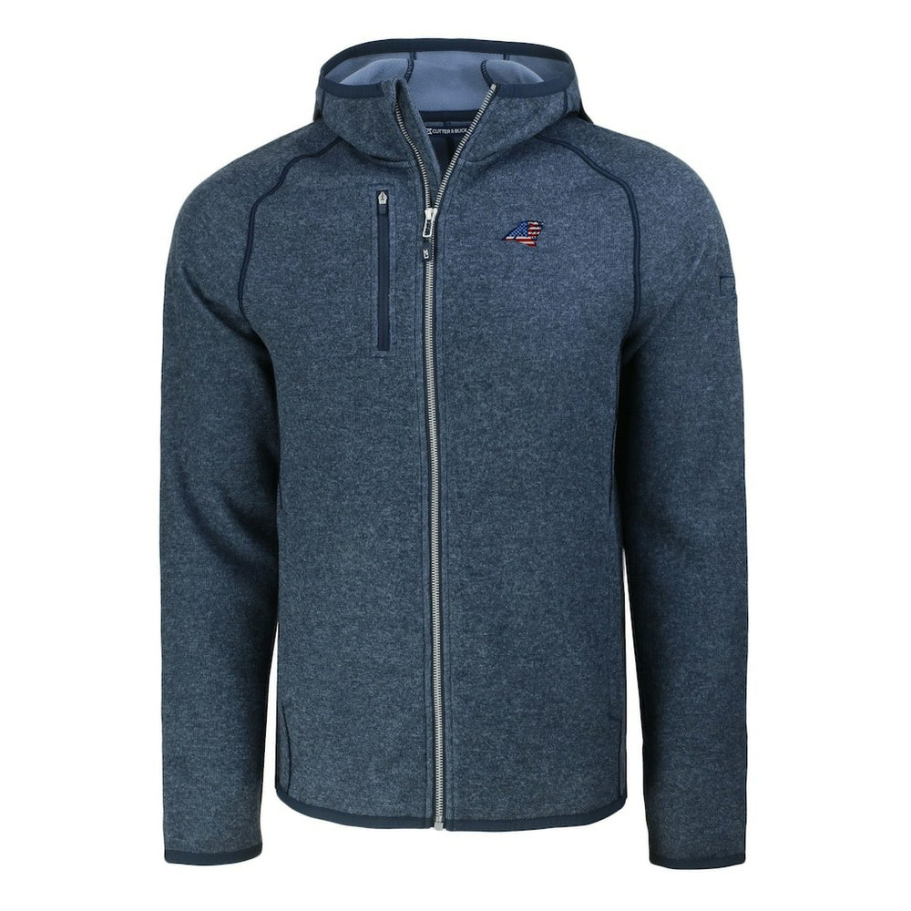 Carolina Panthers Cutter & Buck Americana Mainsail Full-Zip Hooded Jacket Heather Navy