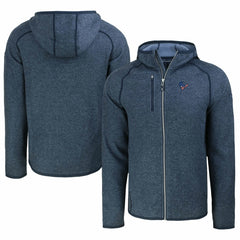 Houston Texans Cutter & Buck Americana Mainsail Full-Zip Hooded Jacket Heather Navy