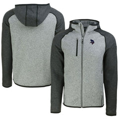 Minnesota Vikings Cutter & Buck Americana Mainsail Full-Zip Hooded Jacket Heather Gray/Heather Charcoal
