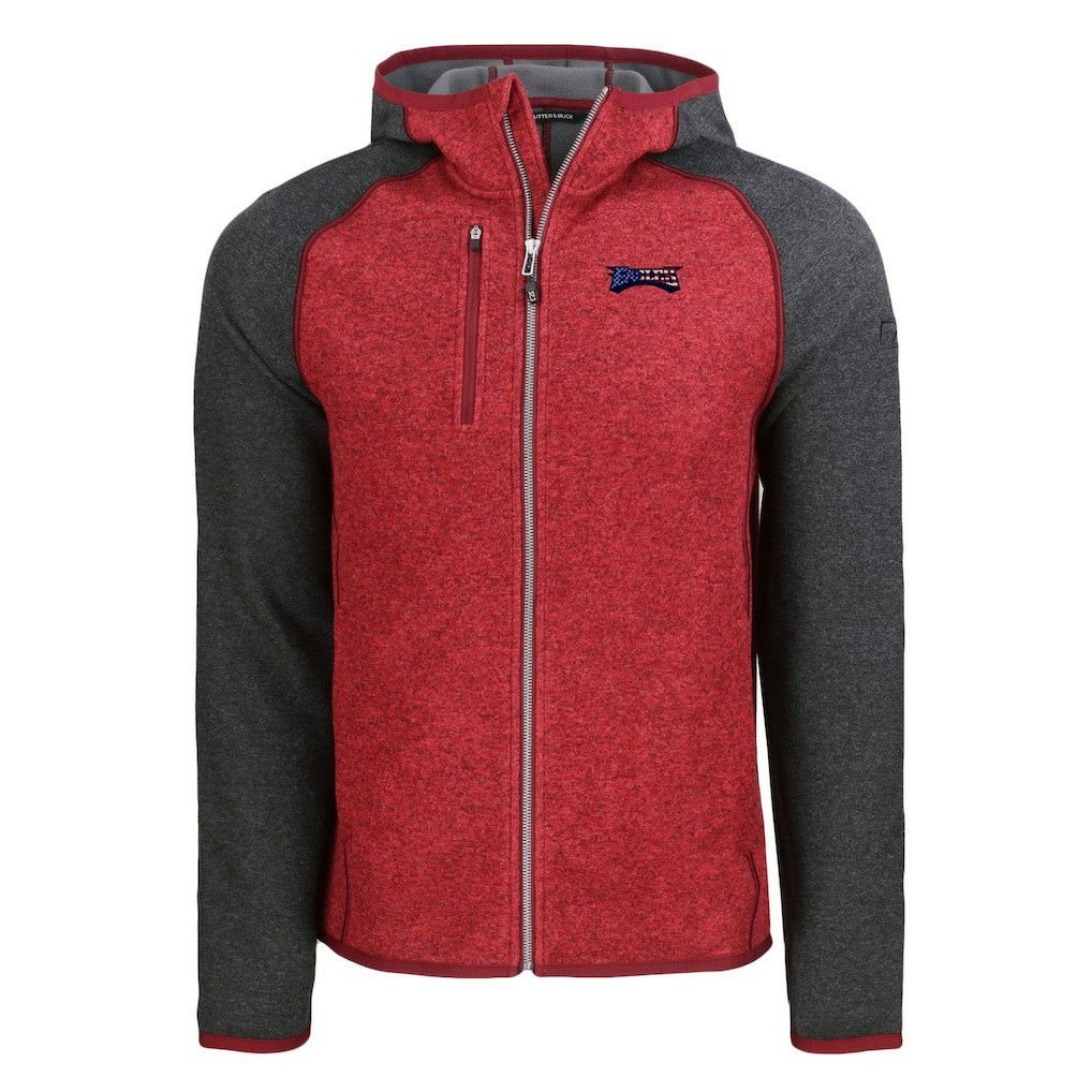 Philadelphia Eagles Cutter & Buck Americana Mainsail Full-Zip Hooded Jacket Heather Red/Heather Charcoal
