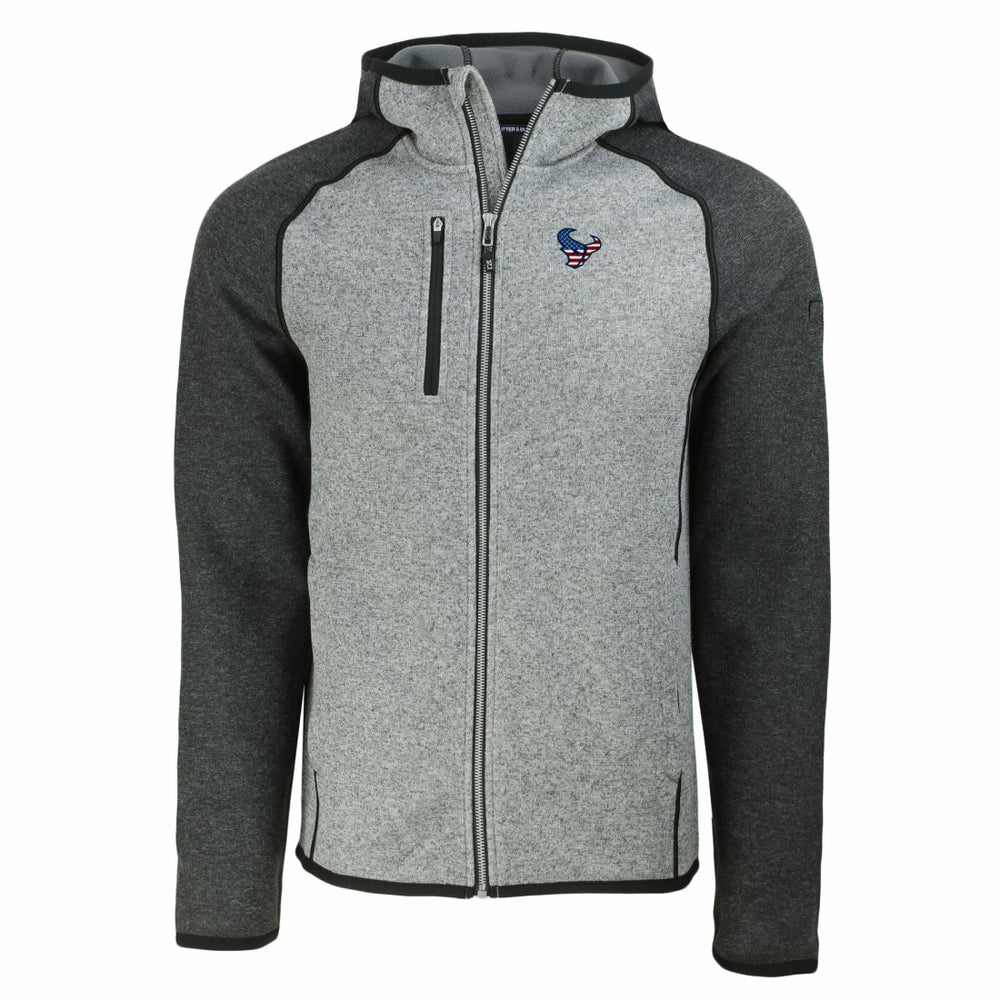 Houston Texans Cutter & Buck Americana Mainsail Full-Zip Hooded Jacket Heather Gray/Heather Charcoal