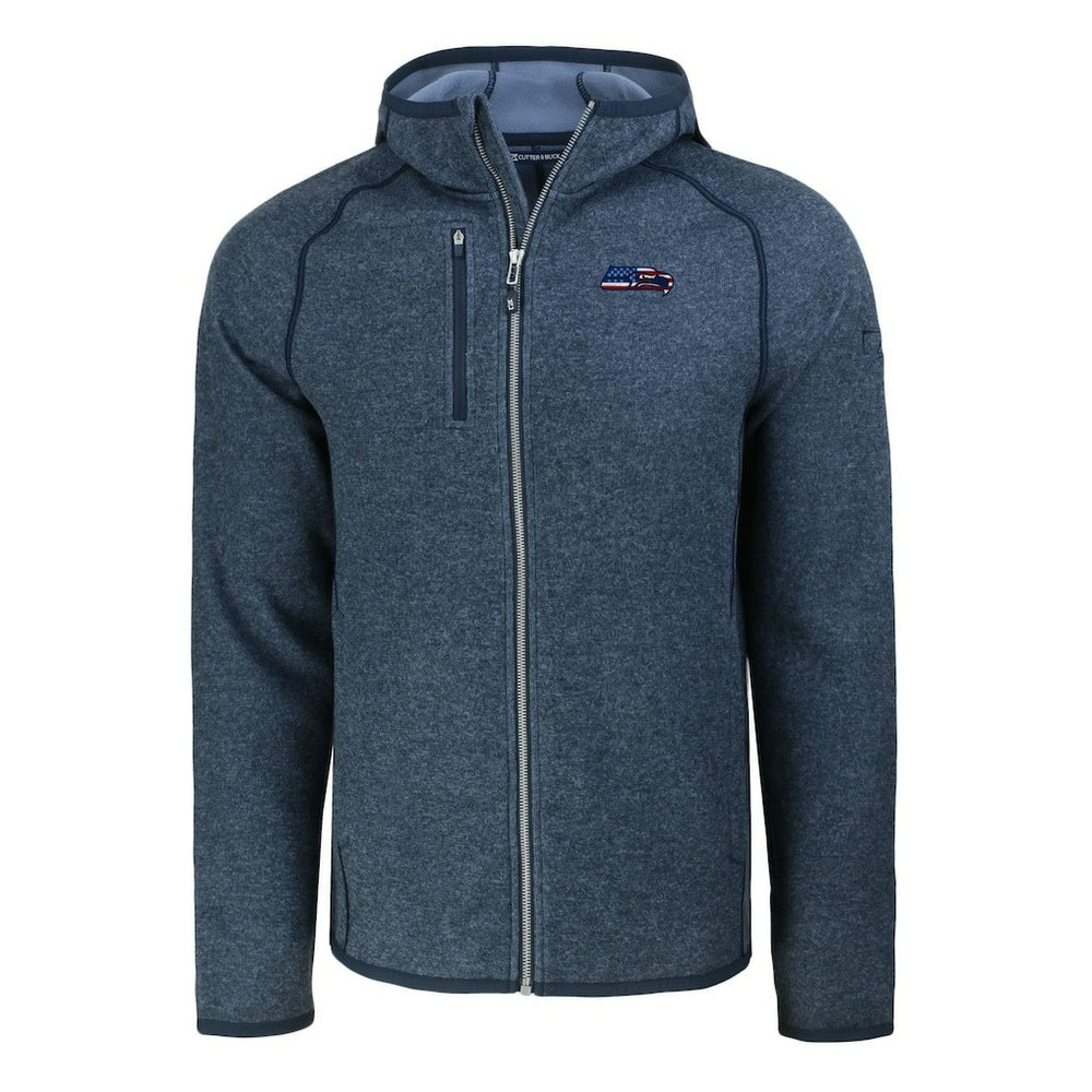 Seattle Seahawks Cutter & Buck Americana Mainsail Full-Zip Hooded Jacket Heather College Navy