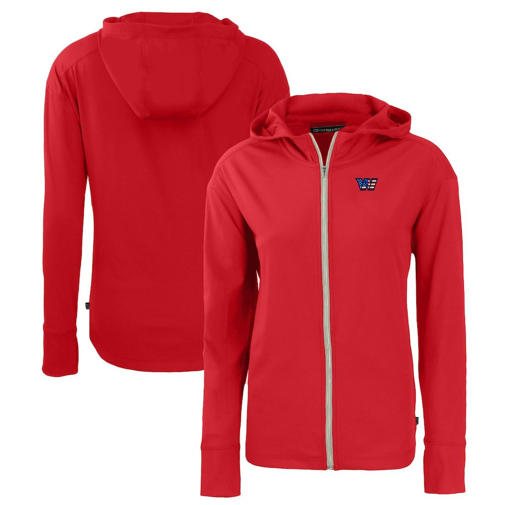Washington Commanders Cutter & Buck Women's Daybreak Eco Recycled Full-Zip Hoodie Red