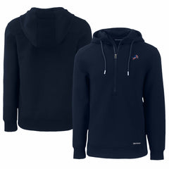 Detroit Lions Cutter & Buck Americana Roam Eco Half-Zip Recycled Pullover Hoodie Navy