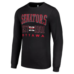 NHL Ottawa Senators Starter Retro Graphic Long Sleeve Crew T-Shirt - Black