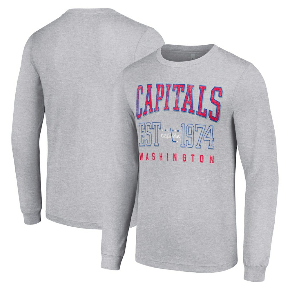 NHL Washington Capitals Starter Retro Graphic Long Sleeve Crew T-Shirt - Heather Gray