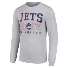 NHL Winnipeg Jets Starter Retro Graphic Long Sleeve Crew T-Shirt - Heather Gray