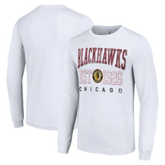 NHL Chicago Blackhawks Starter Retro Graphic Long Sleeve Crew T-Shirt - White