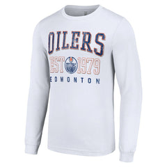 NHL Edmonton Oilers Starter Retro Graphic Long Sleeve Crew T-Shirt - White