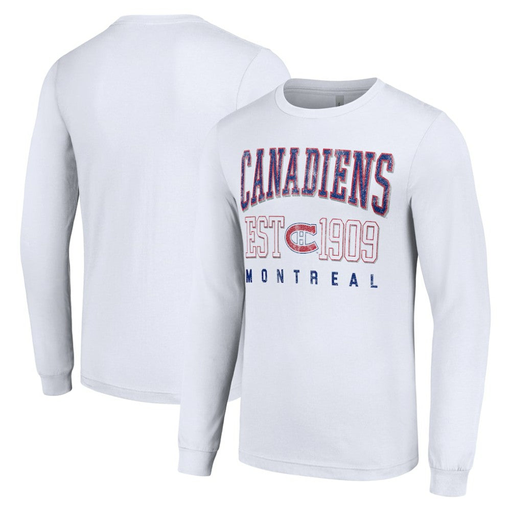 NHL Montreal Canadiens Starter Retro Graphic Long Sleeve Crew T-Shirt - White