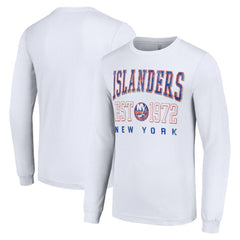 NHL New York Islanders Starter Retro Graphic Long Sleeve Crew T-Shirt - White