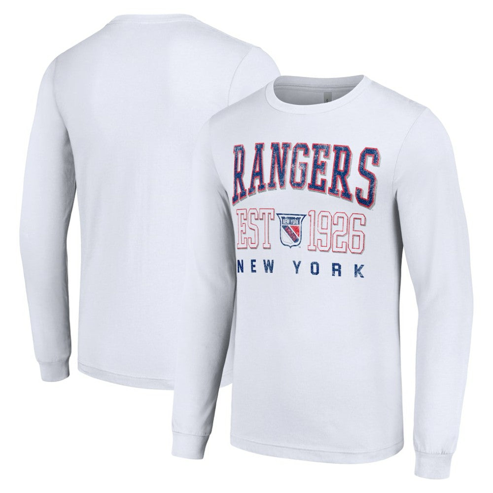 NHL New York Rangers Starter Retro Graphic Long Sleeve Crew T-Shirt - White