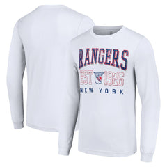 NHL New York Rangers Starter Retro Graphic Long Sleeve Crew T-Shirt - White