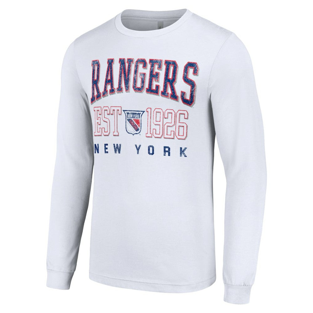 NHL New York Rangers Starter Retro Graphic Long Sleeve Crew T-Shirt - White