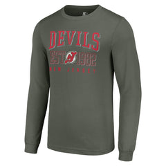 NHL New Jersey Devils Starter Retro Graphic Long Sleeve Crew T-Shirt - Green