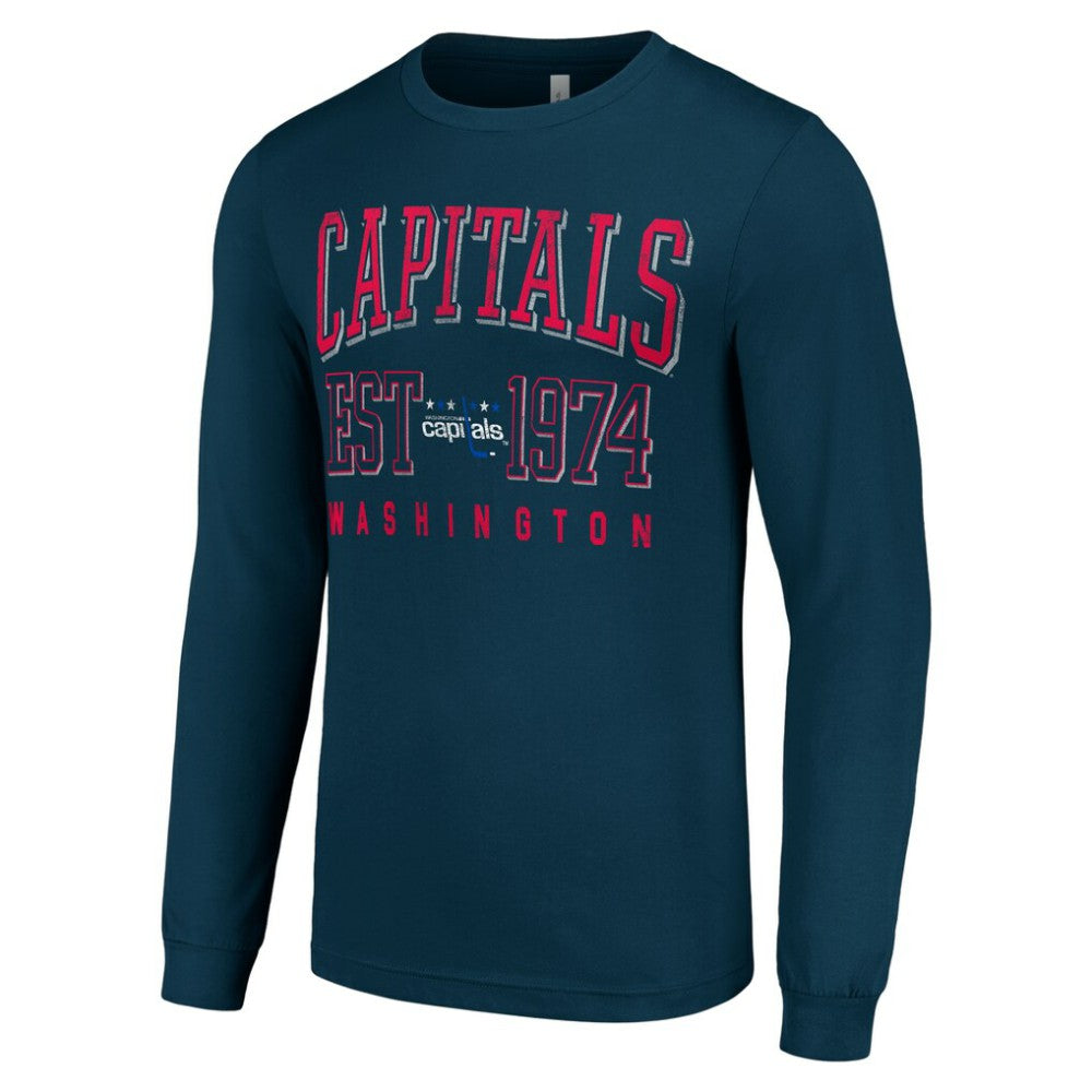 NHL Washington Capitals Starter Retro Graphic Long Sleeve Crew T-Shirt - Navy