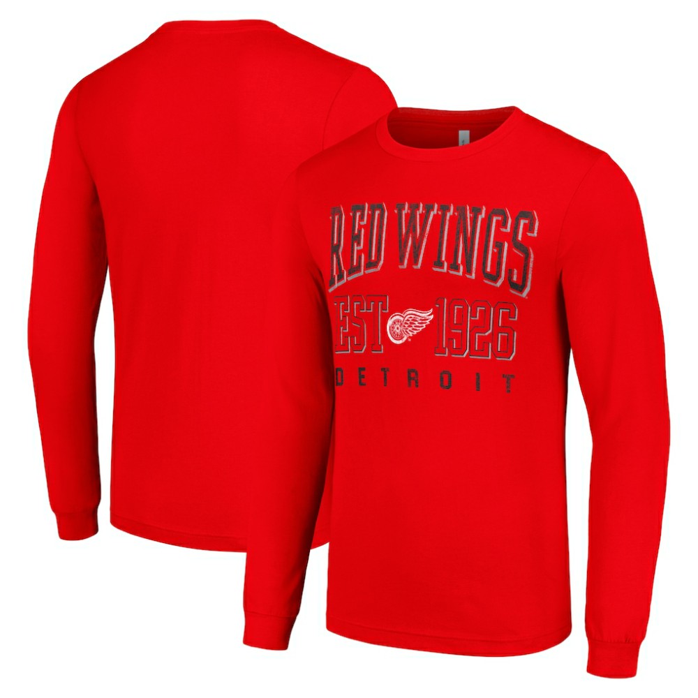 NHL Detroit Red Wings Starter Retro Graphic Long Sleeve Crew T-Shirt - Red