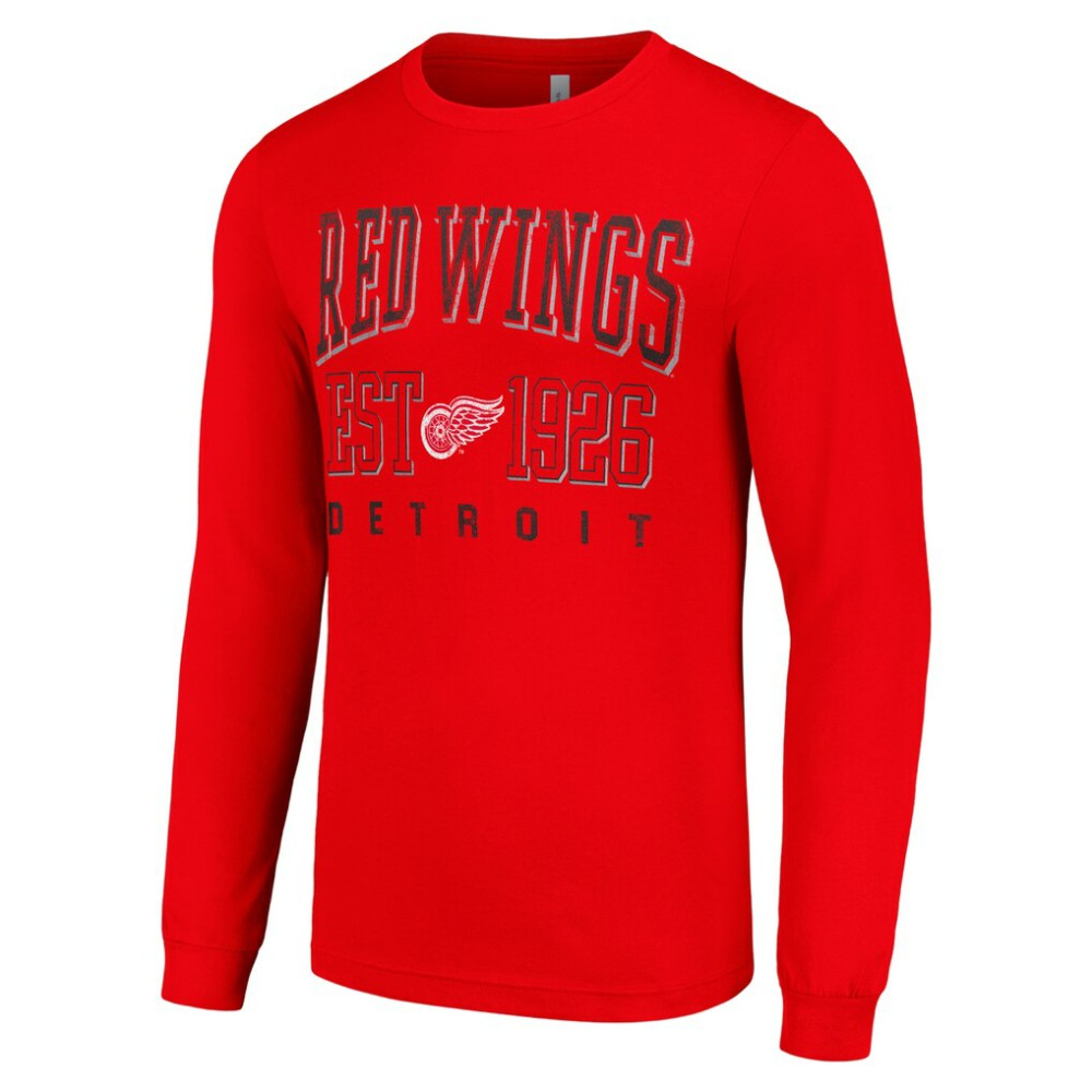 NHL Detroit Red Wings Starter Retro Graphic Long Sleeve Crew T-Shirt - Red