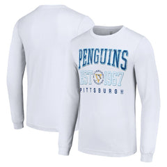 NHL Pittsburgh Penguins Starter Retro Graphic Long Sleeve Crew T-Shirt - White