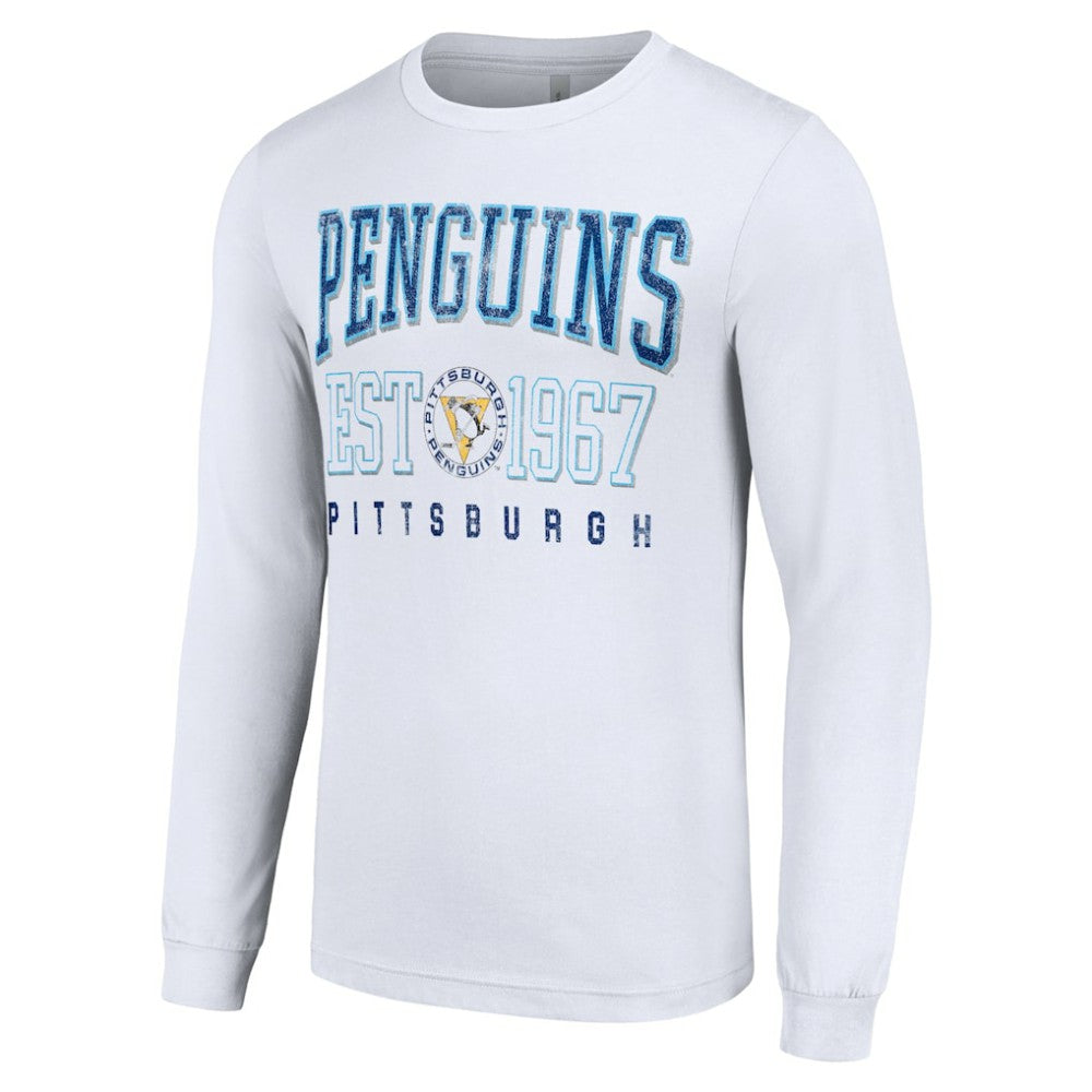 NHL Pittsburgh Penguins Starter Retro Graphic Long Sleeve Crew T-Shirt - White