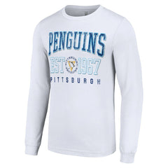 NHL Pittsburgh Penguins Starter Retro Graphic Long Sleeve Crew T-Shirt - White