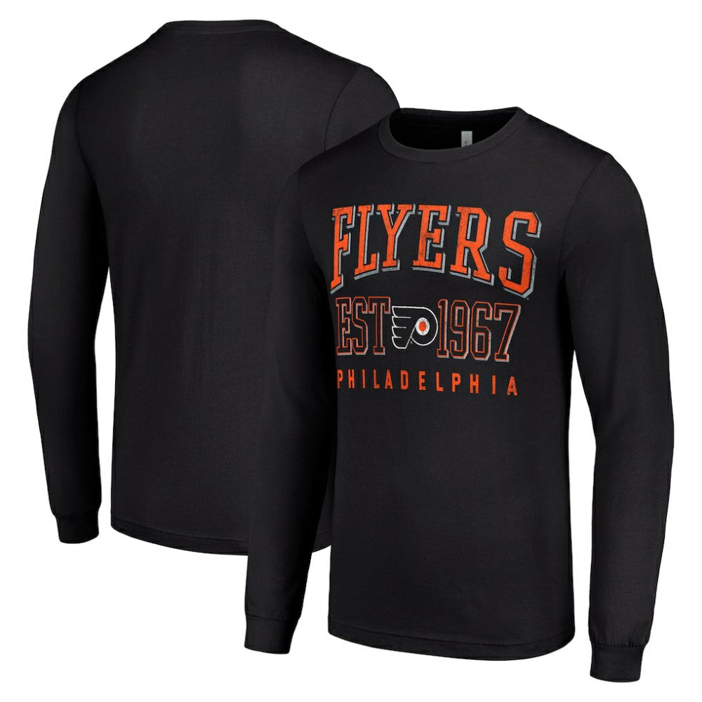 NHL Philadelphia Flyers Starter Retro Graphic Long Sleeve Crew T-Shirt - Black