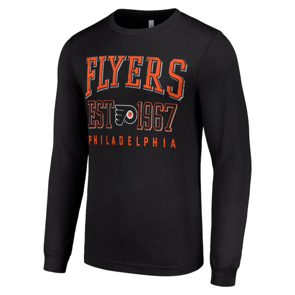 NHL Philadelphia Flyers Starter Retro Graphic Long Sleeve Crew T-Shirt - Black