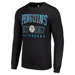 NHL Pittsburgh Penguins Starter Retro Graphic Long Sleeve Crew T-Shirt - Black