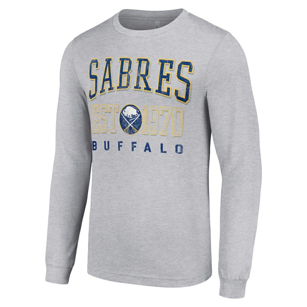 NHL Buffalo Sabres Starter Retro Graphic Long Sleeve Crew T-Shirt - Heather Gray