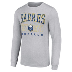 NHL Buffalo Sabres Starter Retro Graphic Long Sleeve Crew T-Shirt - Heather Gray