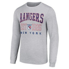 NHL New York Rangers Starter Retro Graphic Long Sleeve Crew T-Shirt - Heather Gray