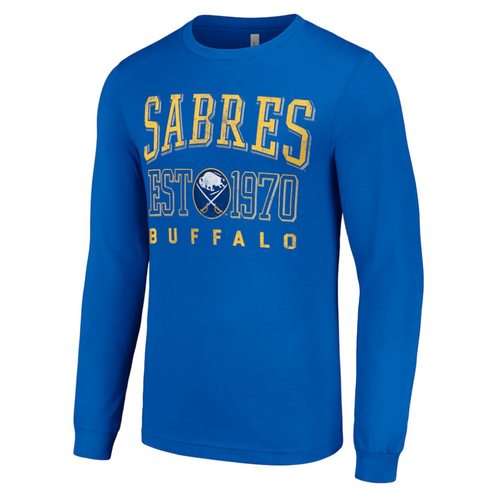 NHL Buffalo Sabres Starter Retro Graphic Long Sleeve Crew T-Shirt - Royal
