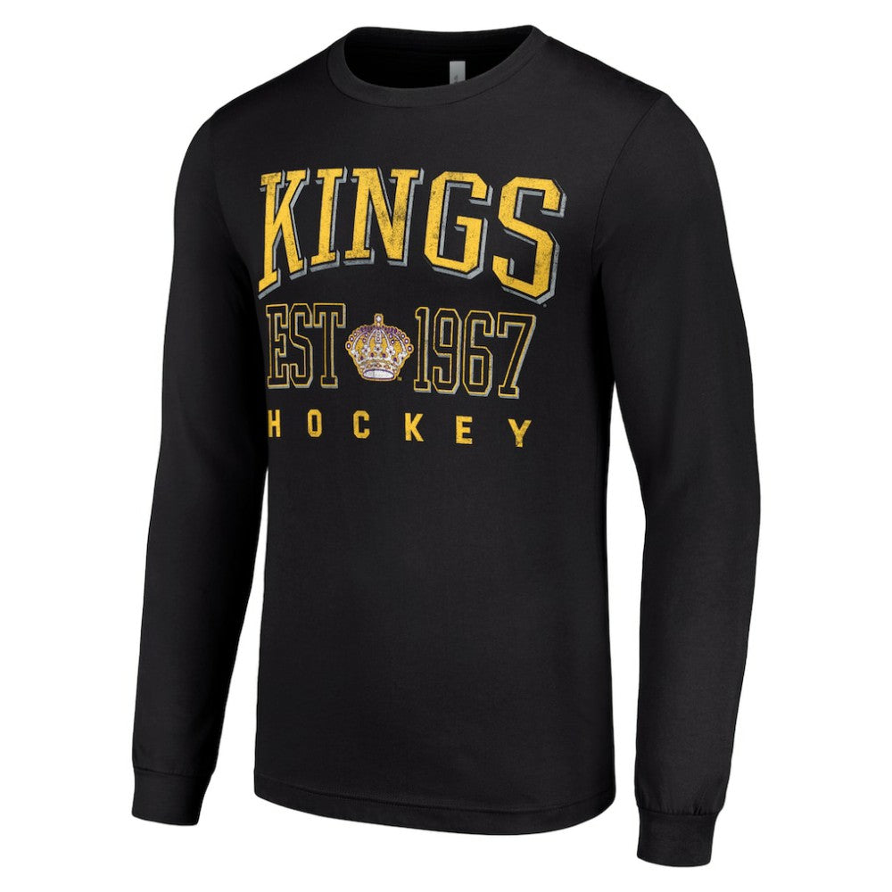 NHL Los Angeles Kings Starter Retro Graphic Long Sleeve Crew T-Shirt - Black