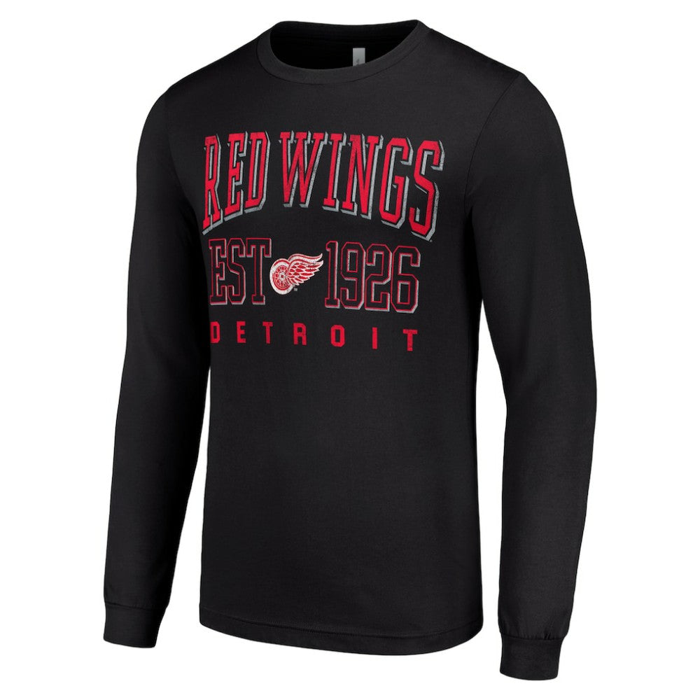 NHL Detroit Red Wings Starter Retro Graphic Long Sleeve Crew T-Shirt - Black