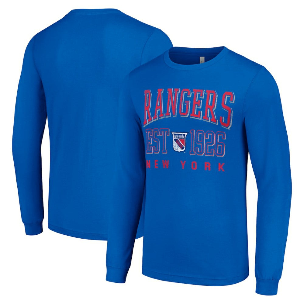 NHL New York Rangers Starter Retro Graphic Long Sleeve Crew T-Shirt - Royal