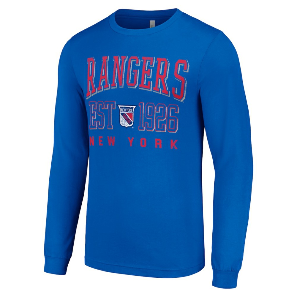 NHL New York Rangers Starter Retro Graphic Long Sleeve Crew T-Shirt - Royal
