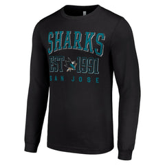 NHL San Jose Sharks Starter Logo Graphic Long Sleeve T-Shirt - Black