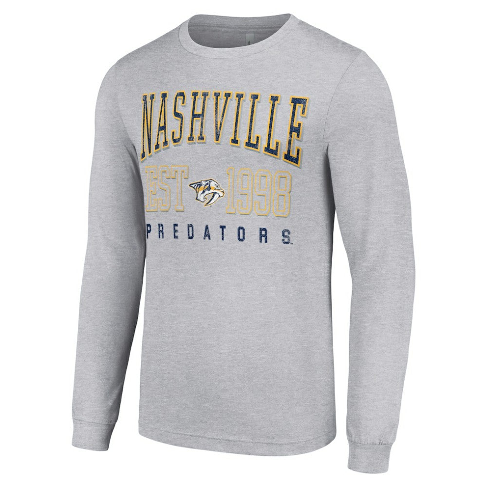 NHL Nashville Predators Starter Logo Graphic Long Sleeve T-Shirt - Heather Gray