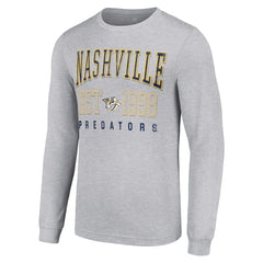 NHL Nashville Predators Starter Logo Graphic Long Sleeve T-Shirt - Heather Gray