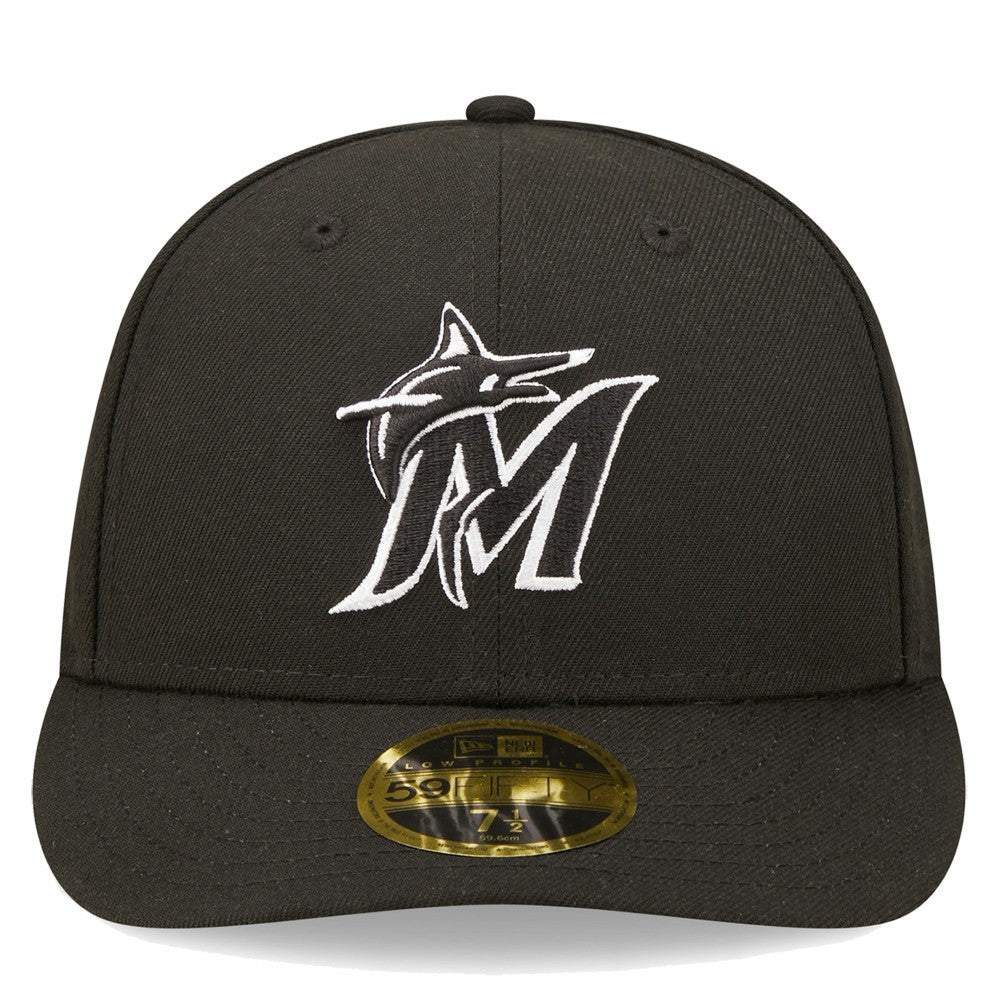 Miami Marlins New Era Low Profile 59FIFTY Fitted Hat - Black Hats