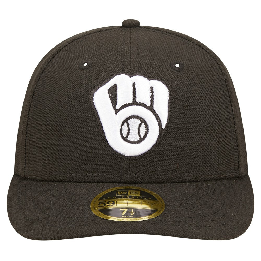 Milwaukee Brewers New Era Low Profile 59FIFTY Fitted Hat - Black Hats