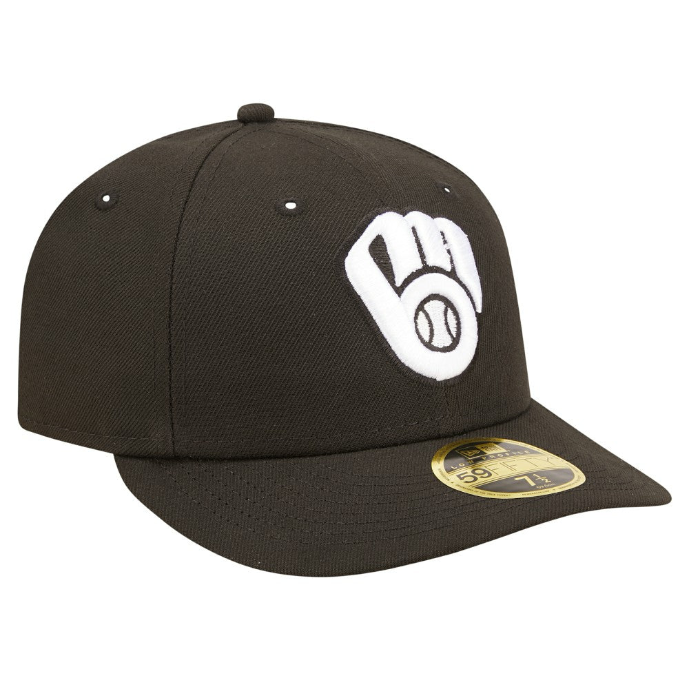 Milwaukee Brewers New Era Low Profile 59FIFTY Fitted Hat - Black Hats