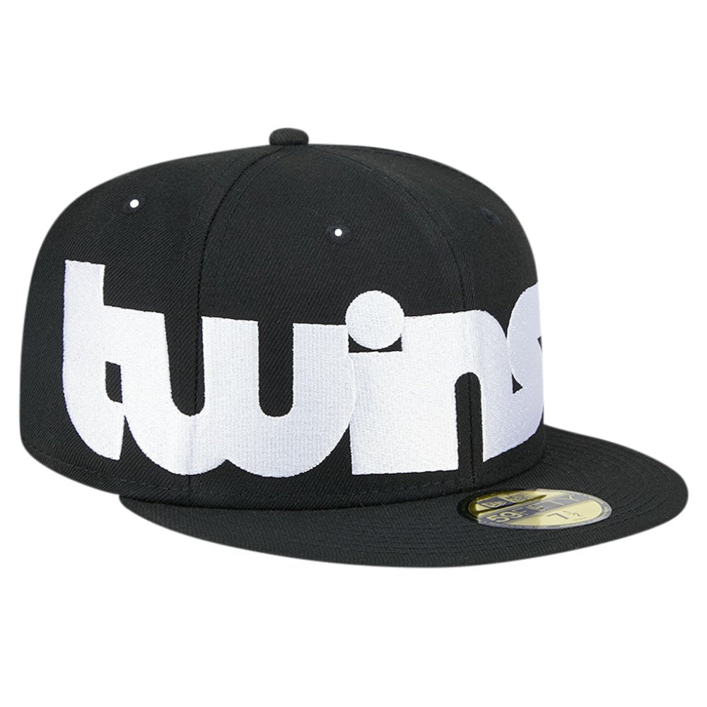 Minnesota Twins New Era Checkered Undervisor 59FIFTY Fitted Hat - Black Hats