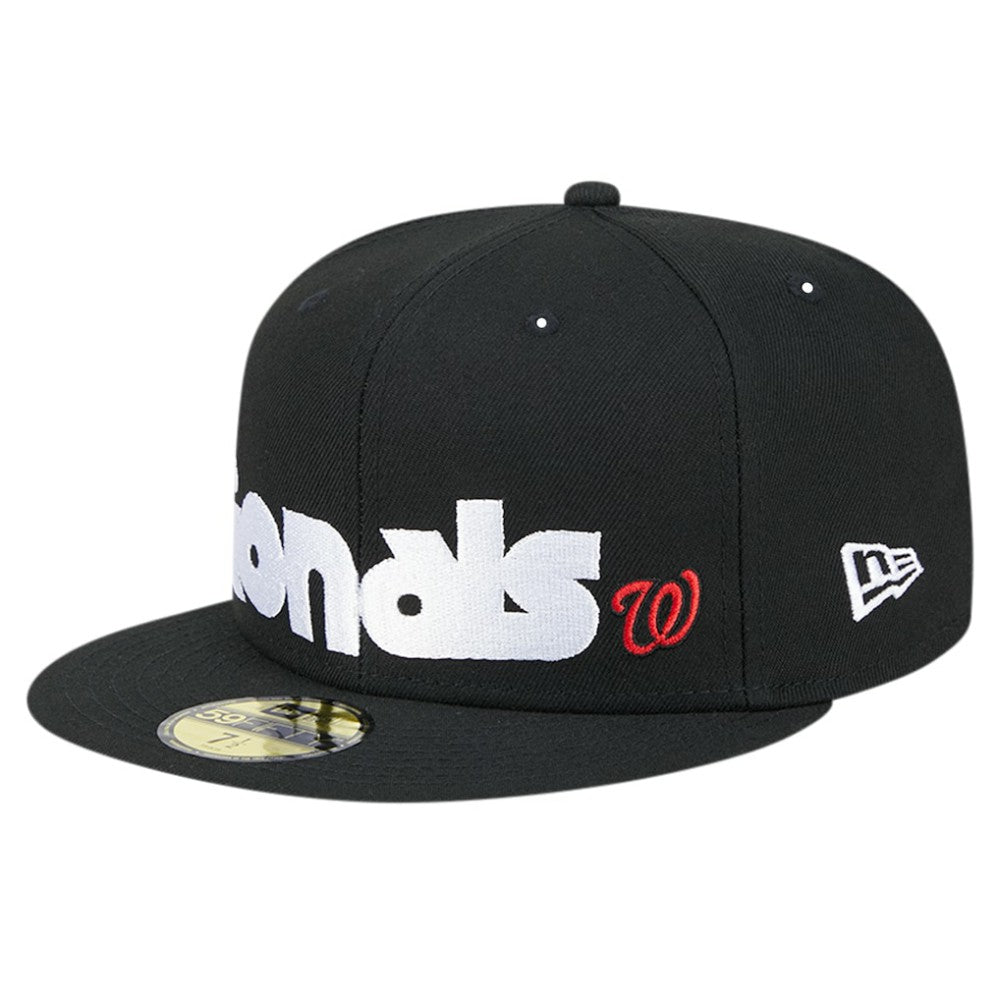 Washington Nationals New Era Checkered Undervisor 59FIFTY Fitted Hat - Black Hats