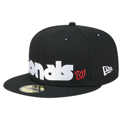 Washington Nationals New Era Checkered Undervisor 59FIFTY Fitted Hat - Black Hats